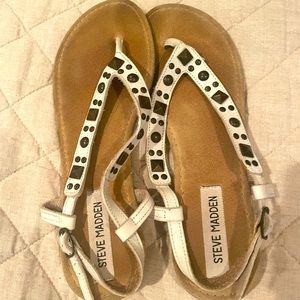 Steve Madden Studded White Sandals